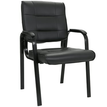HomGarden 300lbs Office Guest Chair Leathersoft Reception Waiting Chair Metal Frame