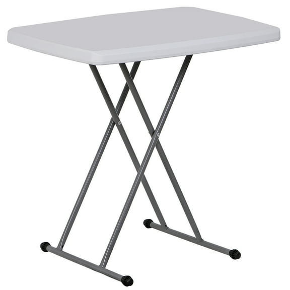 HomGarden 30in(2.5ft) Resin Folding Table Plastic Card Camping Table Adjustable Indoor Outdoor White