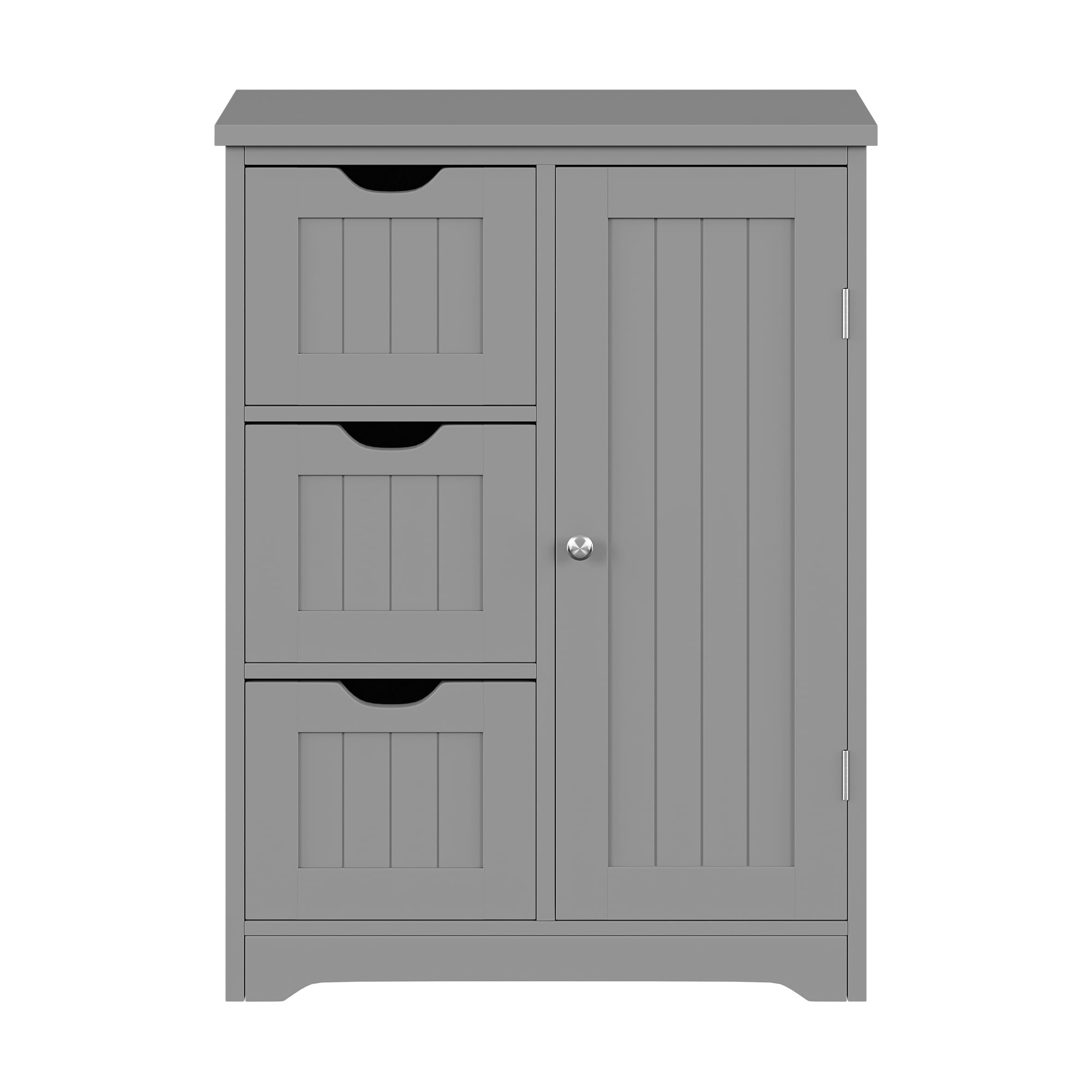 HomGarden 31.5-in Bathroom Floor Cabinet Freestanding Storage Organizer W/ 3 Drawers & Adjustable Shelf for Living Room, Entryway, Gray