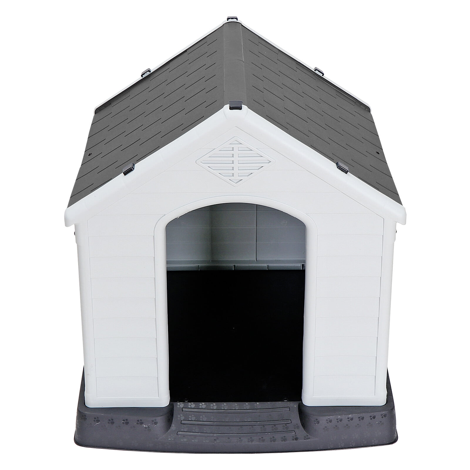 HomGarden 34'' Plastic Dog House Waterproof Outdoor Large Pet Shelter