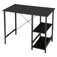 thumbnail image 1 of HomGarden 35.5’’L Home Office Computer Desk Reversible Study Writing Desk W/Shelves, Black, 1 of 10