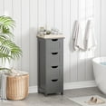 thumbnail image 1 of HomGarden 4 Drawers Bathroom Storage Cabinet Narrow Floor Side Cabinet for Home Kitchen Dining Room, Gray, 1 of 9
