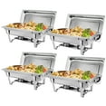 thumbnail image 1 of HomGarden 4 Pack 8QT Full Size Chafing Dish, Stainless Steel Chafer Buffet Set W/Fuel Holders, Silver, 1 of 10