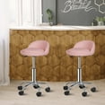 thumbnail image 1 of HomGarden 4 Pack Swivel Rolling Salon Stool PU Leather for Indoor Massage Office Spa Tattoo Pink, 1 of 10