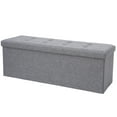 thumbnail image 1 of HomGarden 43'' Linen Storage Ottoman Bench Foldable Modern Footrest Stool W/ Divider, Gray, 1 of 11