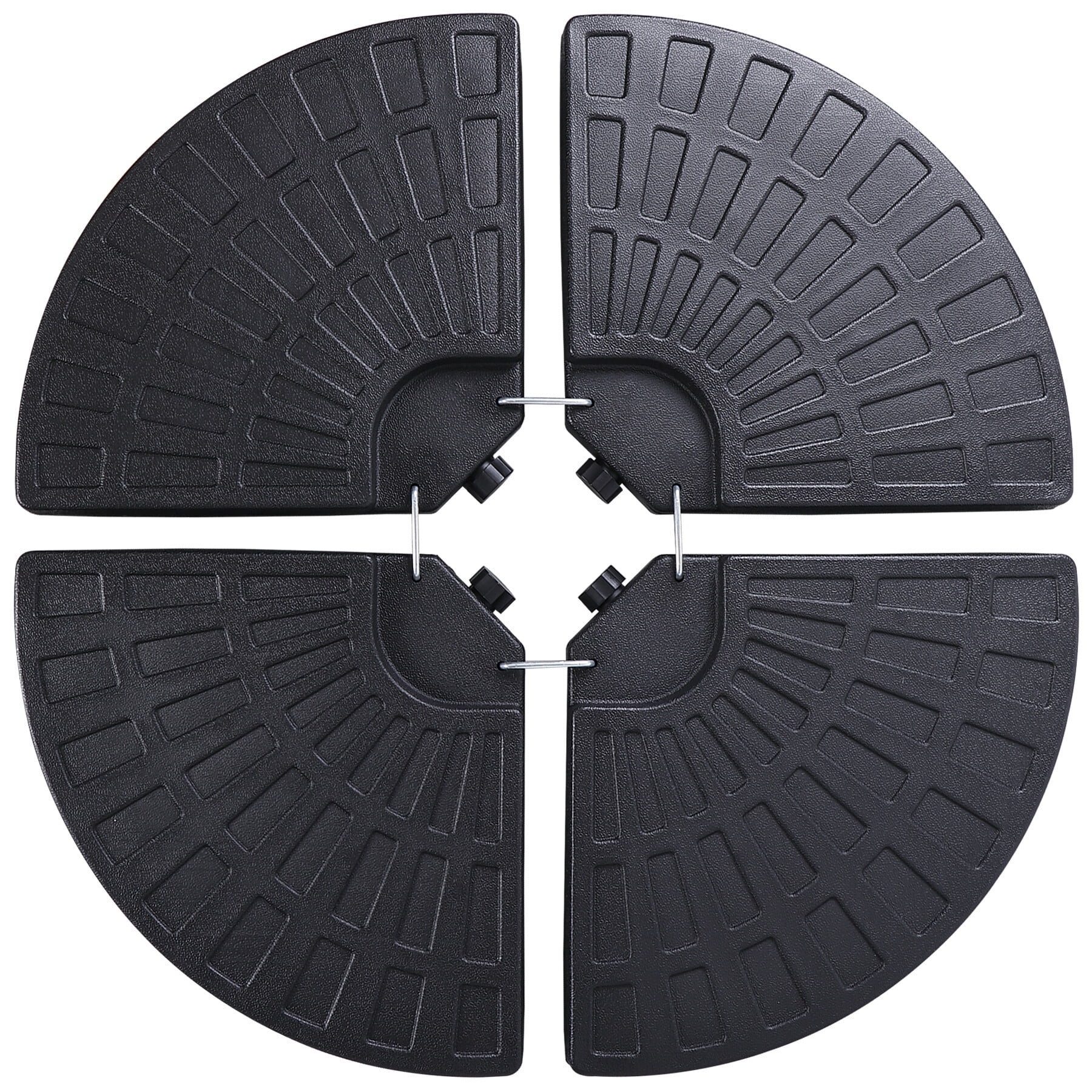 HomGarden 4PCS Heavy-Duty Cantilever Offset Patio Umbrella Round Base Water/Sand Fillable Plate Set