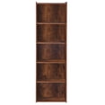 thumbnail image 1 of HomGarden 5-Tier Small Open Shelf Bookcase Narrow Bookshelf Storage Unit for Home, Living Room Bedroom, Rustic Brown, 1 of 5