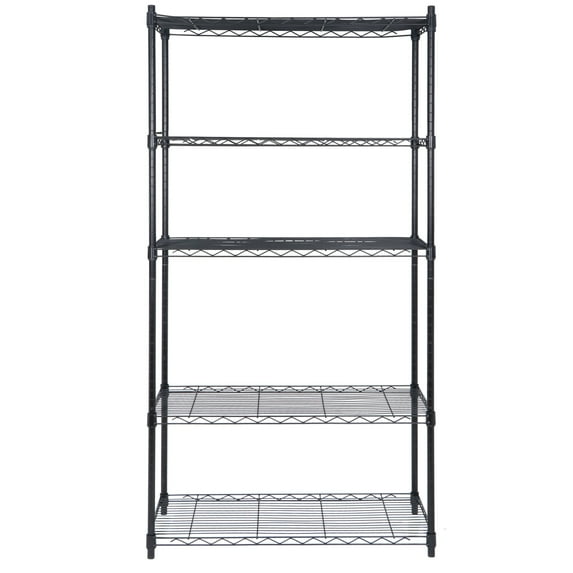 HomGarden 5-Tier Wire Shelving Storage Unit, Heavy-Duty Organizer Wire Rack W/ Adjustable Shelves