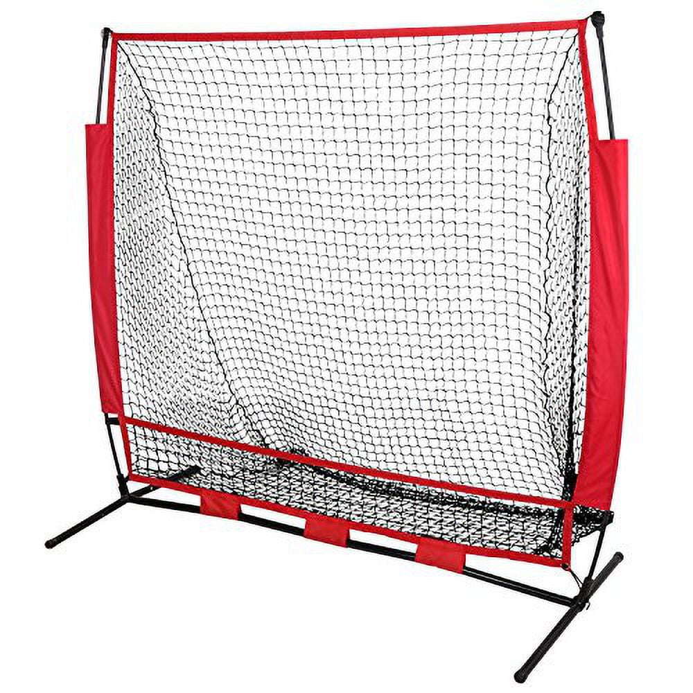 HomGarden 5' x 5' Portable Baseball Softball Practice Net Hitting Batting Pitching Catching Training Aids Backstop Screen Equipment w/Carry Bag