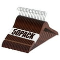 thumbnail image 1 of HomGarden 50 Pack Wood Clothes Hangers W/360° Swivel Hook for Adult Coats Shirts Jackets, Brown, 1 of 10