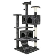 HomGarden 53-inch Cat Tree Cat Tower Condo W/Scratching Posts, Kitten Play House Dark Gray