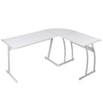 thumbnail image 1 of HomGarden 58” L-Shaped Computer Desk MDF Reversible Corner Gaming Writing Desk Adult White, 1 of 11