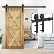 HomGarden 6.6FT Heavy-Duty Single Sliding Barn Wood Door, Sliding Track Hardware Kit