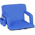 thumbnail image 1 of HomGarden 6 Reclining Stadium Seat 25-in Extra Wide Portable Cushion for Bleacher Water Resistant Backpack Chair W/Armrests & Storage, Blue, 1 of 10