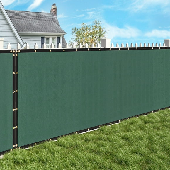 HomGarden 6x50FT Heavy Duty Privacy Screen Fence, Chain Link Green Garden Windscreen Mesh Fabric