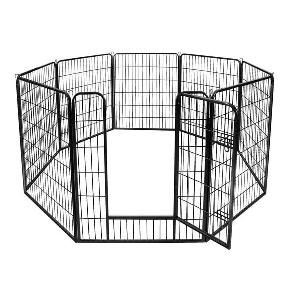 HomGarden 8 Panels 40'' Height Large Dog Playpen, Portable Puppy Exercise Pen Indoor Outdoor Dog Fence W/ Doors