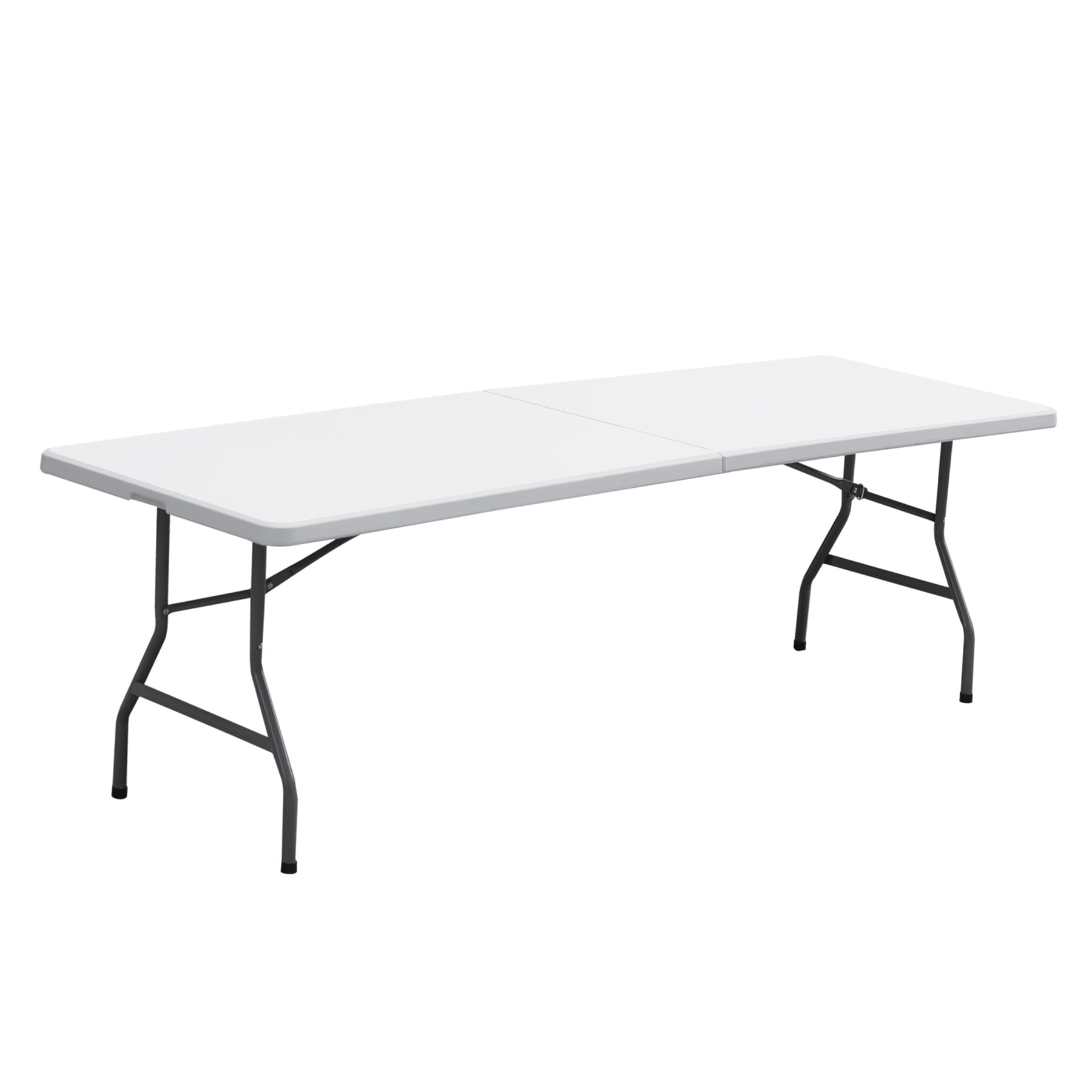 HomGarden 8FT Folding Utility Table Indoor Outdoor Table W/Handle, White