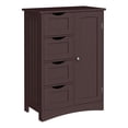 thumbnail image 1 of HomGarden Bathroom Floor Cabinet Kitchen Side Storage Organizer W/ 4 Drawers & 1 Cupboard, Brown, 1 of 12