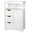 thumbnail image 1 of HomGarden Bathroom Floor Storage Cabinet Modern White Wooden Kitchen Cupboard W/Adjustable Shelf & 3 Drawers, 1 of 10