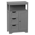 thumbnail image 1 of HomGarden Bathroom Floor Storage Cabinet Modern Wooden Kitchen Cupboard W/Adjustable Shelf & 3 Drawers, Gray, 1 of 10