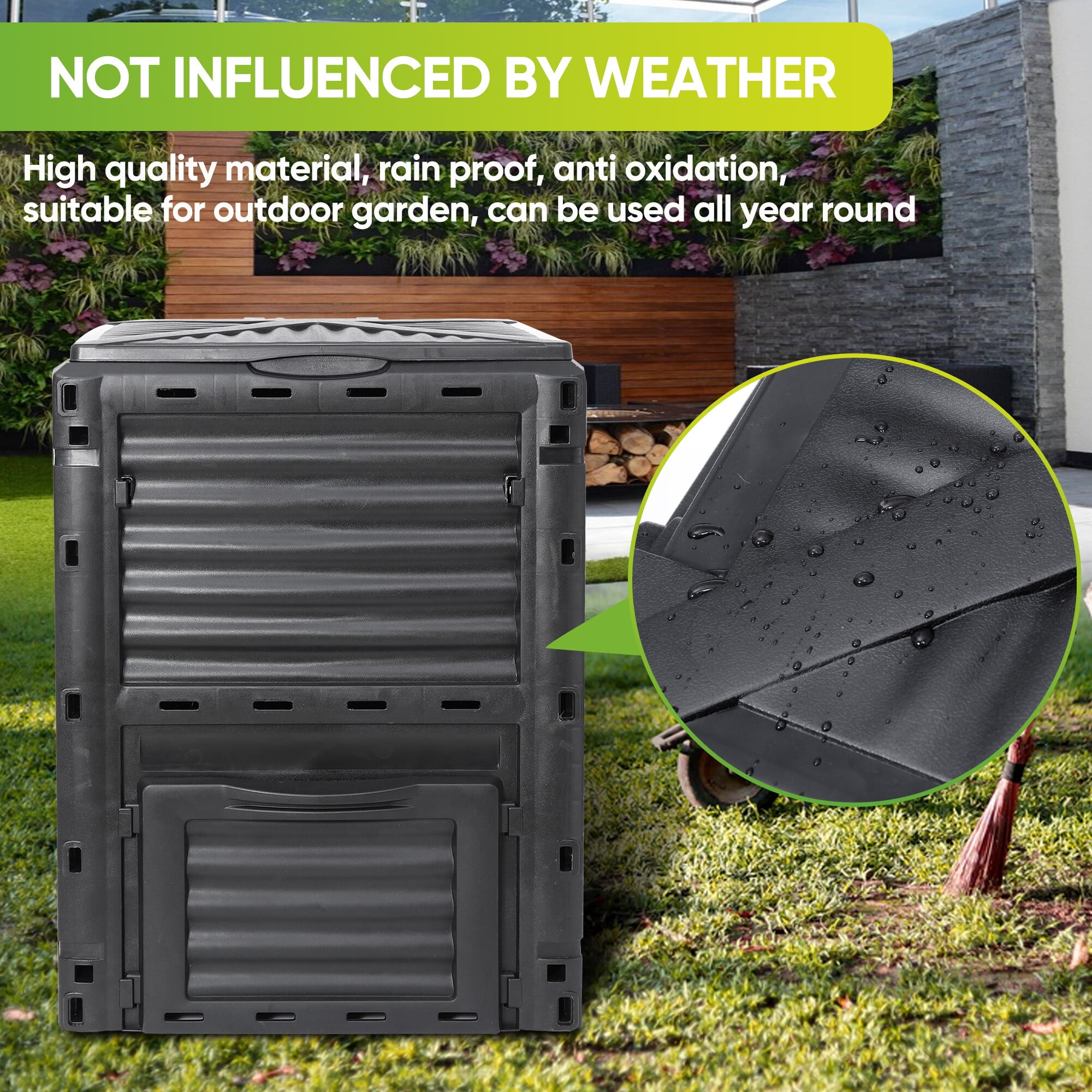 Outsunny 120 Gallon Compost Bin, Large Composter With 80 Vents And 2  Sliding Doors, Lightweight & Sturdy, Brown : Target