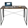 thumbnail image 1 of HomGarden Foldable Home Office Computer Desk, 39"Simple Writing Study Desk Space-Saving, Brown, 1 of 11