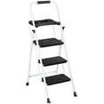 thumbnail image 1 of HomGarden Folding 3 Step Ladder Steel Step Stool W/Tool Tray& Handgrip, Non-Slip Wide Pedal, Safety Locking Max.330lbs White, 1 of 13