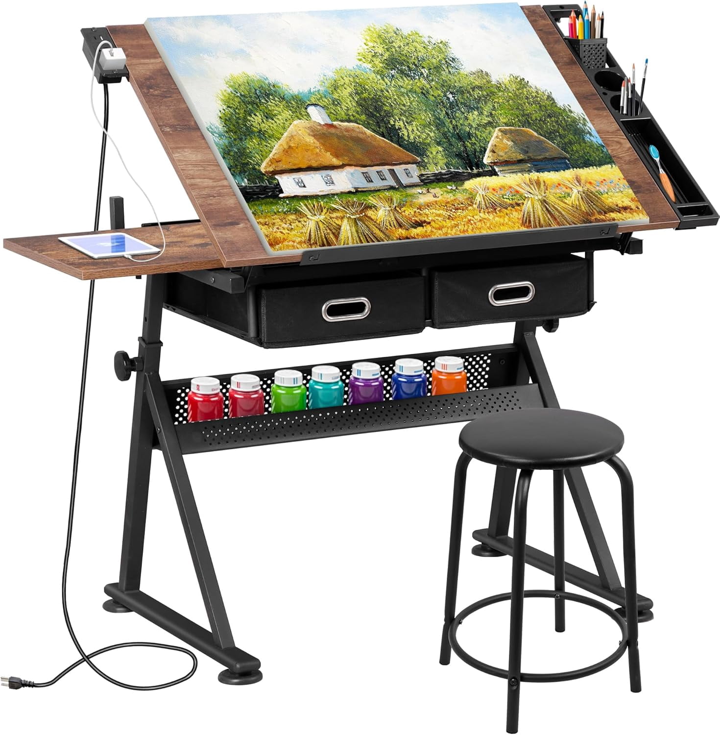 HomGarden Height Adjustable Drafting Desk Drawing Table Art Craft Work ...