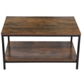 thumbnail image 1 of HomGarden Industrial Rectangle Wood Coffee Table Indoor Cocktail Table, Rustic Brown, 1 of 10