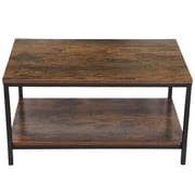 HomGarden Industrial Rectangle Wood Coffee Table Indoor Cocktail Table, Rustic Brown