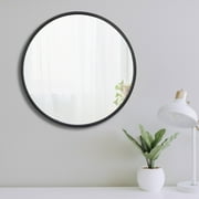 HomGarden Modern Circle Wall Mirror, 18'' Black Round Mirror Wall Mounted