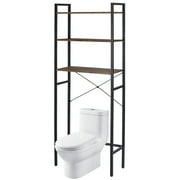 HomGarden Over-The-Toilet Storage 3-Shelf Industrial Bathroom SpaceSaver MDF Organizer Rustic Brown