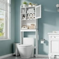 thumbnail image 1 of HomGarden Over The Toilet Storage Bathroom Cabinet Adjustable Organizer 7.3-in Width, White, 1 of 7