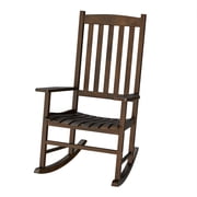 HomGarden Patio Wood Rocking Chair Indoor Outdoor Rocker All-Weather 400lbs Capacity - Natural