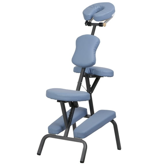 HomGarden Portable Adjustable Massage Chair Folding Tattoo Spa Chair Blue 23"L x 42"H