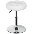 thumbnail image 1 of HomGarden Tufted Adjustable Vanity Stool Modern 360° Swivel Makeup Ottoman Stool PU Leather White, 1 of 9