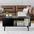 thumbnail image 1 of HomGarden Wood Coffee Table, Modern Console Sofa Side Table Cocktail Table Black, 1 of 10