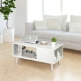thumbnail image 1 of HomGarden Wood Coffee Table, Modern Console Sofa Side Table Cocktail Table for Living Room White, 1 of 10