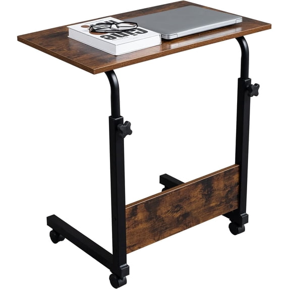 ONELUX Clear Acrylic C-Shaped End Table – Rolling Side Table For Small Spaces