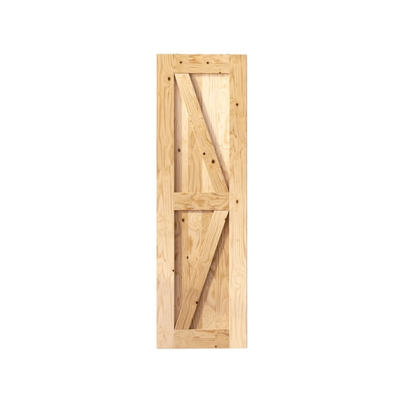Homacer 5-in-1 20in x 84in Pine Wood Frame Barn Door without Installation Hardware Kit