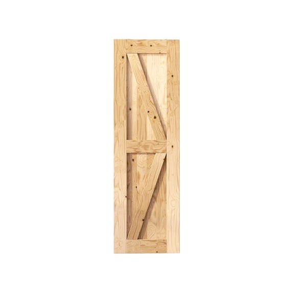 Homacer 5-in-1 30in x 80in Pine Wood Frame Barn Door without Installation Hardware Kit