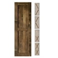 thumbnail image 1 of Homacer 5-in-1 Design 20'' W x 84'' H x 1-3/8'' D Solid Wood Barn Door, Finished and Unassembled, with Pre-drilled Holes for Easy Assemble and Pre-routed Groove, Interior Only (Walnut), 1 of 8