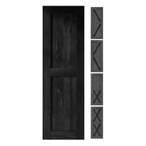 Homacer 5-in-1 Design 24'' W x 80'' H x 1-3/8'' D Solid Wood Barn Door, Finished and Unassembled, with Pre-drilled Holes for Easy Assemble and Pre-routed Groove, Interior Only (Black)