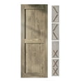 thumbnail image 1 of Homacer 5-in-1 Design 32'' W x 80'' H x 1-3/8'' D Solid Wood Barn Door, Finished and Unassembled, with Pre-drilled Holes for Easy Assemble and Pre-routed Groove, Interior Only (Gray), 1 of 7