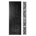 thumbnail image 1 of Homacer 5-in-1 Design 36'' W x 84'' H x 1-3/8'' D Solid Wood Barn Door, Finished and Unassembled, with Pre-drilled Holes for Easy Assemble and Pre-routed Groove, Interior Only (Black), 1 of 7