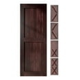 thumbnail image 1 of Homacer 5-in-1 Design 36'' W x 84'' H x 1-3/8'' D Solid Wood Barn Door, Finished and Unassembled, with Pre-drilled Holes for Easy Assemble and Pre-routed Groove, Interior Only (Red Mahogany), 1 of 7
