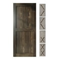 thumbnail image 1 of Homacer 5-in-1 Design 44'' W x 80'' H x 1-3/8'' D Solid Wood Barn Door, Finished and Unassembled, with Pre-drilled Holes for Easy Assemble and Pre-routed Groove, Interior Only (Ebony), 1 of 7