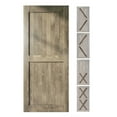 thumbnail image 1 of Homacer 5-in-1 Design 46'' W x 84'' H x 1-3/8'' D Solid Wood Barn Door, Finished and Unassembled, with Pre-drilled Holes for Easy Assemble and Pre-routed Groove, Interior Only (Gray), 1 of 7