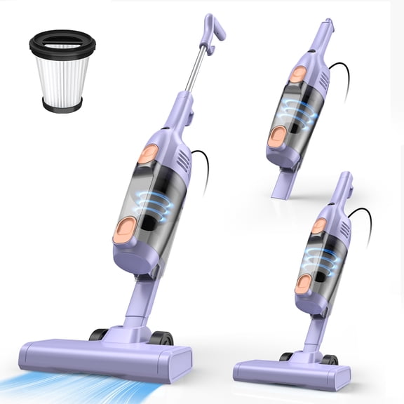 Homadio Corded Stick Vacuum Cleaner, Upright/Handheld 3-in-1 Lightweight Vacuum with HEPA Filter for Hard Floor, Carpet and Pet Hair, 1L Dust Cup