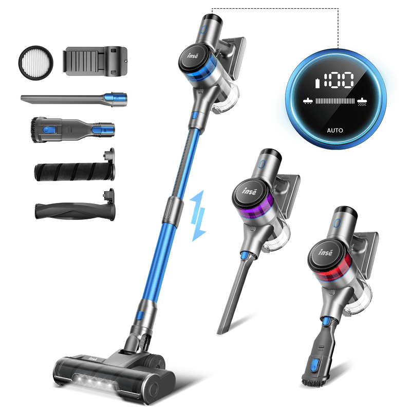 Homadio Cordless Vacuum Cleaner, 400W/30Kpa Vacuum Cleaners for Home, 55Mins Stick Vacuum with LED Display, Wall Mount Charging, 8 in 1 Lightweight Vacuum for Hard Floors Carpet Pet Hair
